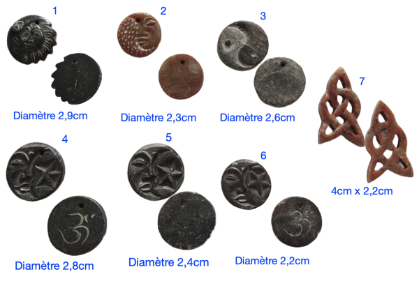 Pendentif en pierre de Mahabhalipuram (sud de l'Inde)