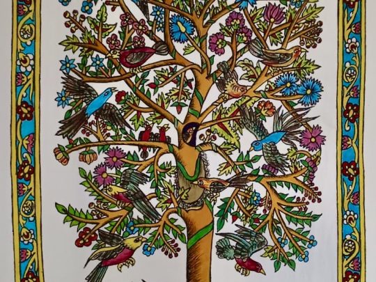 Arbre de vie liane 4b-AD5 (73x50) - Kalamkari