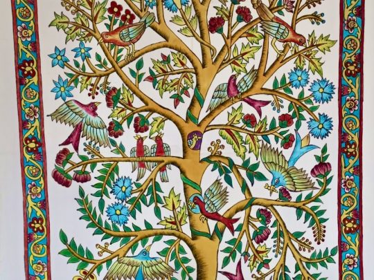Arbre de vie liane 5-AD7 (144x80) - Kalamkari