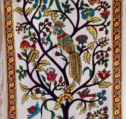 Arbre de vie noir AE01 (106x64) - Kalamkari