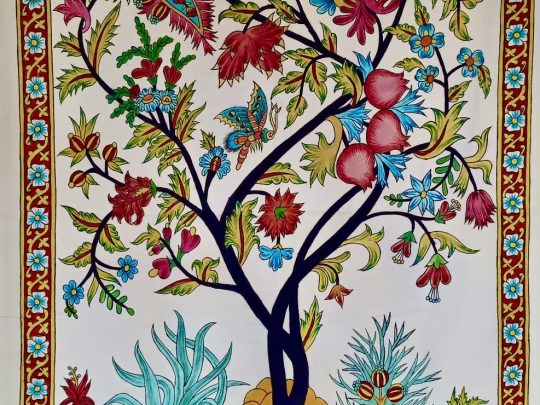 Arbre de vie noir AE02b (136x90) - Kalamkari