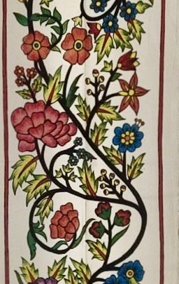 Arbre de vie noir AE06 (171x40) - Kalamkari