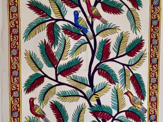 Arbre de vie noir AE10 (156x73) - Kalamkari