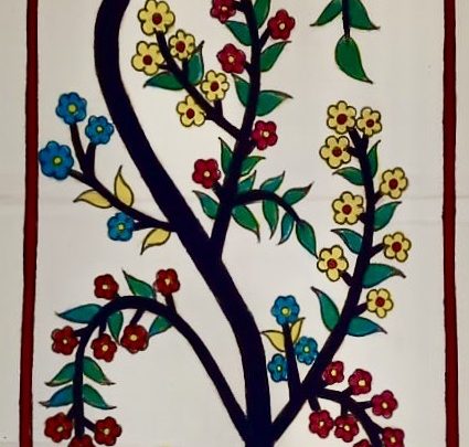 Arbre de vie noir AE12 (103x67) - Kalamkari