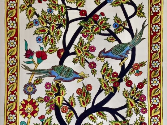 Arbre de vie noir AE13b (105x57) - Kalamkari