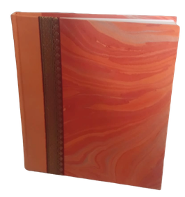 Grand carnet de note bandeau orange fait main