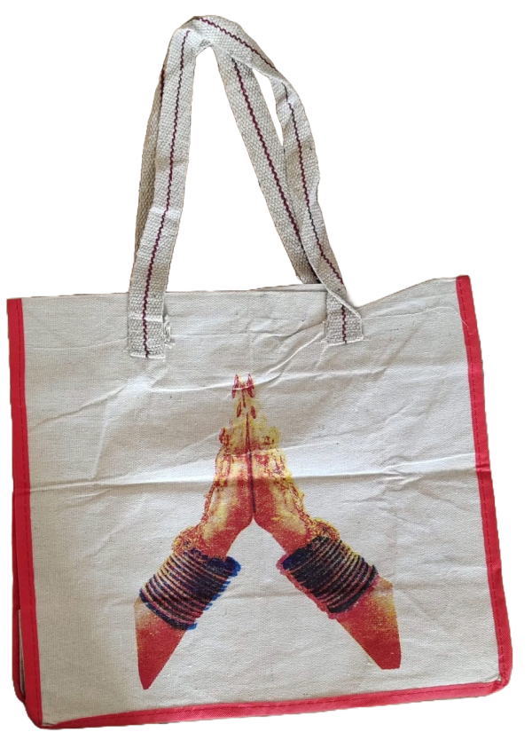 Sac cabas indien namasté ouvert en toile épaisse de coton