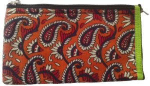 Trousse grand 2 zips/3 compartiment fait main