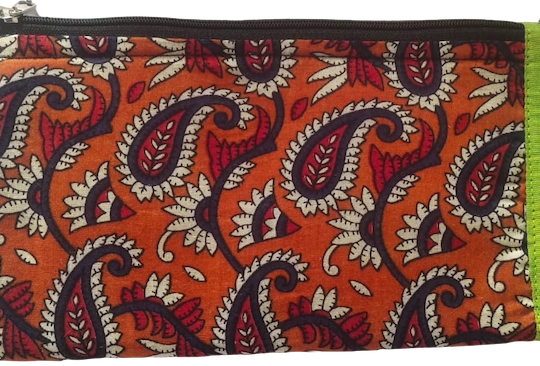 Trousse grand 2 zips/3 compartiment fait main