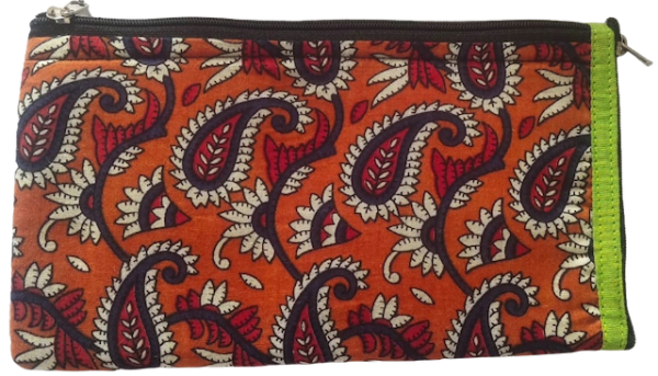 Trousse grand 2 zips/3 compartiment fait main