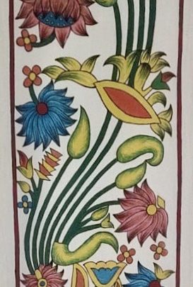 Dodo et fleurs C1 (100x33) - Kalamkari