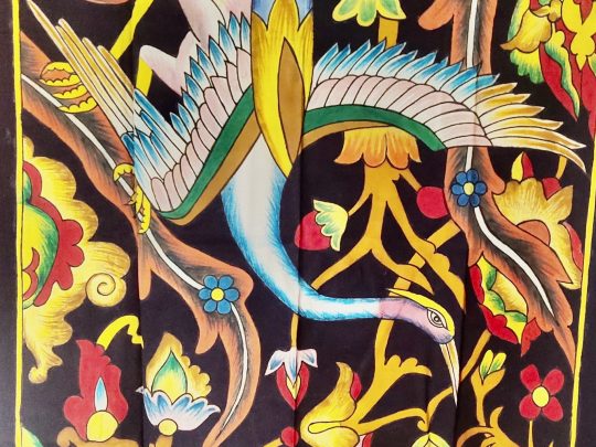 Oiseaux fond noir C15 (79x60) - Kalamkari