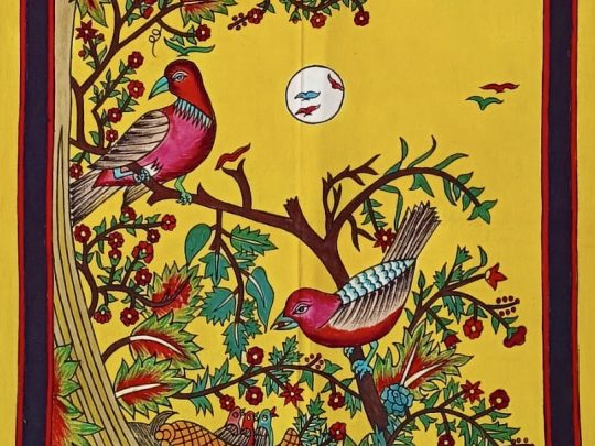 Nid oiseau arbre branche C2 (83x58) - Kalamkari