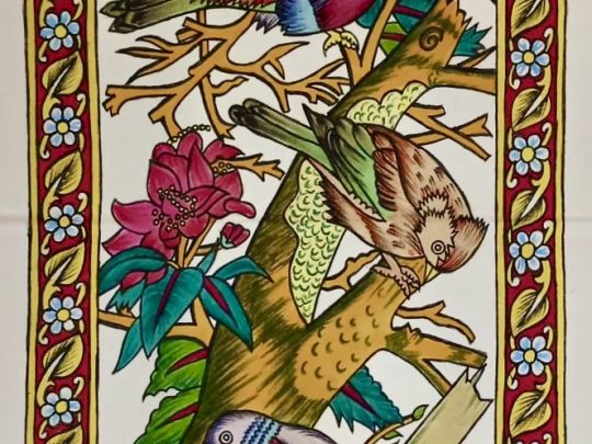 Arbre et oiseaux 1-C3 (105x41) - Kalamkari