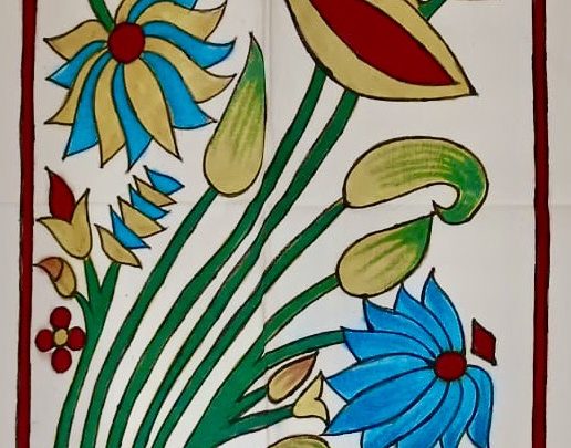 Dodo et plantes C5 (99x34) - Kalamkari