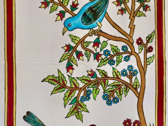 Oiseaux et arbre C6 (80x47) - Kalamkari