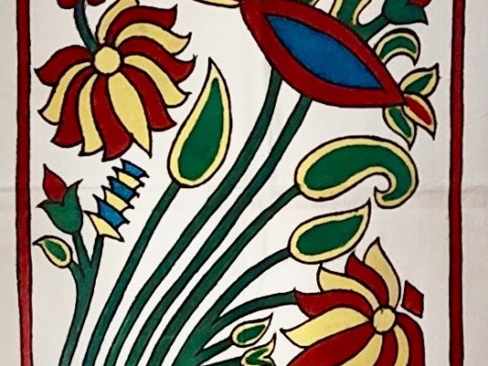 Dodo et plantes C9 (100x34) - Kalamkari