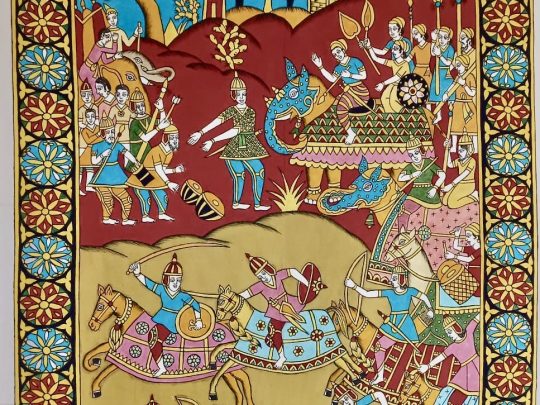 Guerre bataille 1-D3 (132x91) - Kalamkari