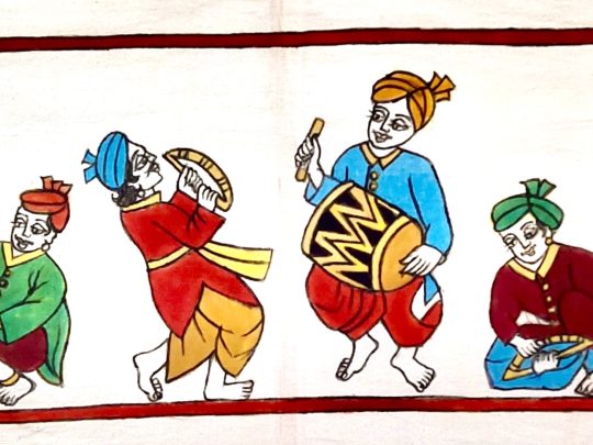 Musicien E3b (63x26) - Kalamkari