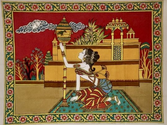 Femme et oiseau F12 (91x70) - Kalamkari
