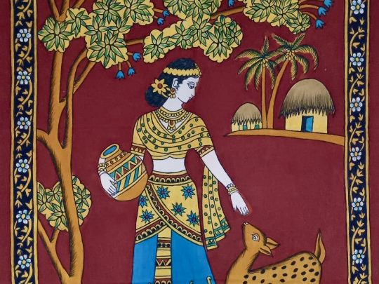 Femme et arbre F4 (100x65) - Kalamkari