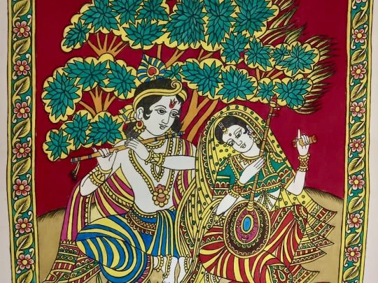 Krishna et Radha K3 (84x65) - Kalamkari