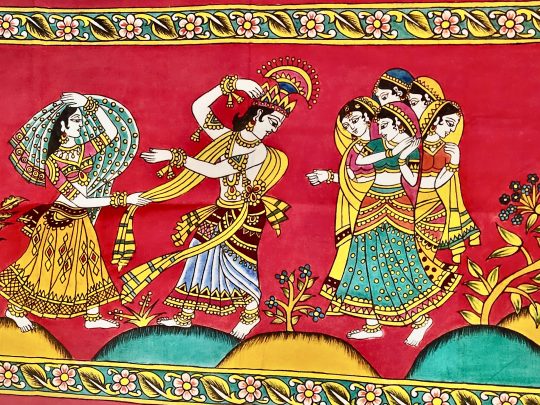 Krishna et Gopies K7b (102x57) - Kalamkari