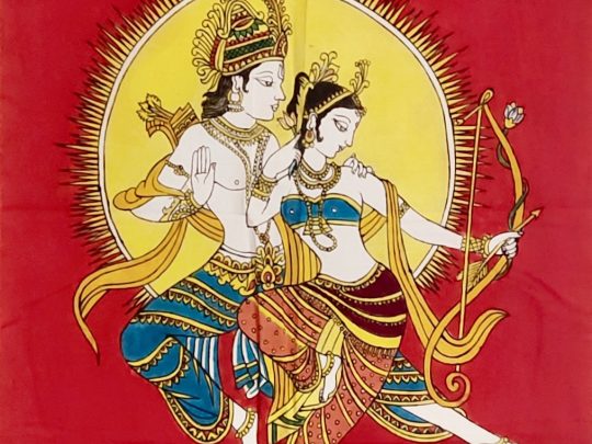 Krishna et Radha K8 (75x51) - Kalamkari