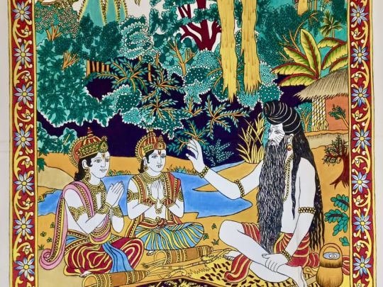 Rama, Lakmana et Guru V2 (102x83) - Kalamkari