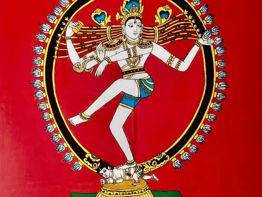 Nataraja fond rouge V7a (96x77) - Kalamkari
